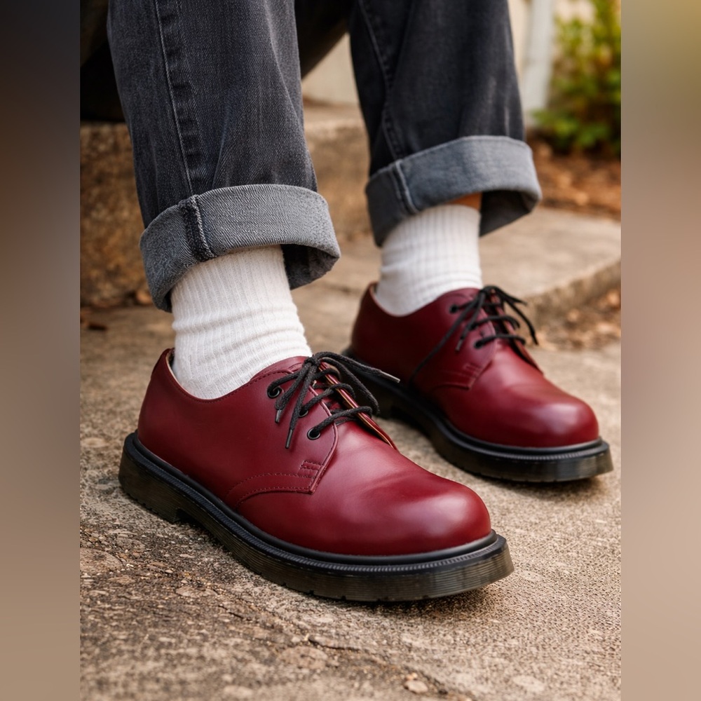 Dr Martens 1925 5400 Cherry Red Oxford Mens 6 Womens 7 Leather